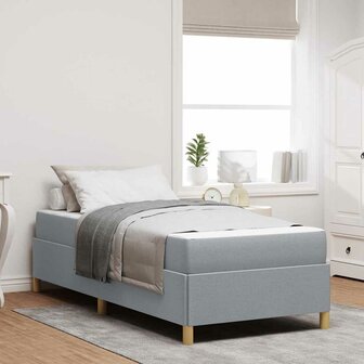 Boxspring bed Lichtgrijs en Wit en Lichtgrijs 90 x 200 cm Stof 1