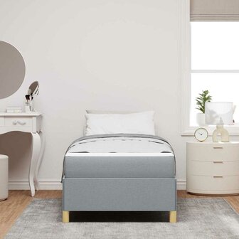 Boxspring bed Lichtgrijs en Wit en Lichtgrijs 90 x 200 cm Stof 5