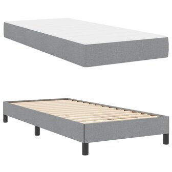 Boxspring bed met matras Lichtgrijs 80 x 200 cm Stof 6