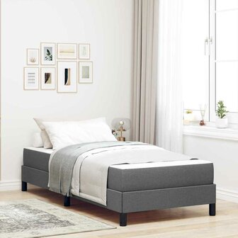 Boxspring bed met matras Donkergrijs 100 x 200 cm Stof 1