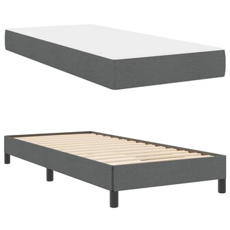 Boxspring bed met matras Donkergrijs 100 x 200 cm Stof 6