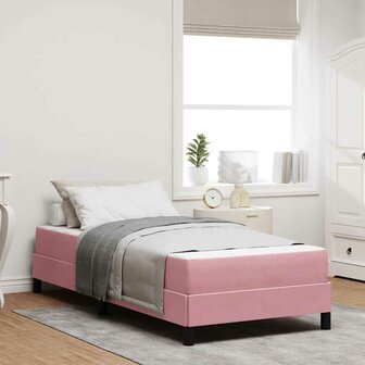 Boxspringbed met matras met matras Roze 90 x 200 cm Fluweel 1