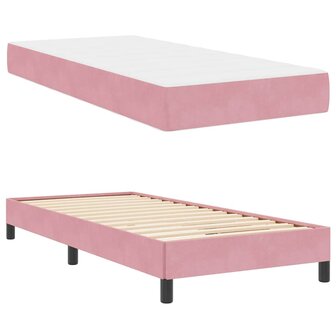 Boxspringbed met matras met matras Roze 90 x 200 cm Fluweel 6