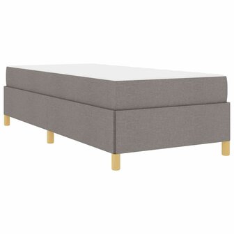 Boxspring bed met matras Taupe en Bruin en Wit 80 x 200 cm Stof 2