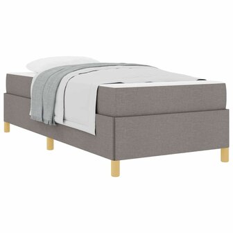 Boxspring bed met matras Taupe en Bruin en Wit 80 x 200 cm Stof 3