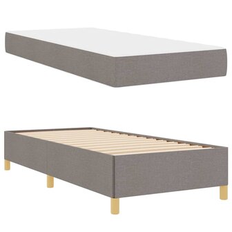 Boxspring bed met matras Taupe en Bruin en Wit 80 x 200 cm Stof 6