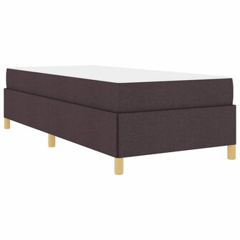 Boxspring bed met matras Wit en Donkerbruin 90 x 190 cm Stof 2