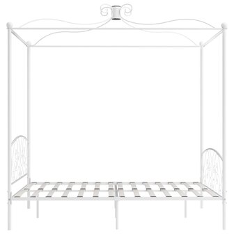 Hemelbedframe metaal wit 180x200 cm 4