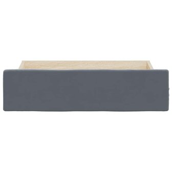 Opberglades bed 2 st bewerkt hout en fluweel donkergrijs 4