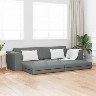 Vloersofa Bed Donkergrijs 245 x 78 x 77 cm Stof 1