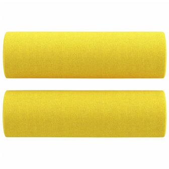 Tweezitsbank met sierkussens 120 cm stof lichtgeel 5