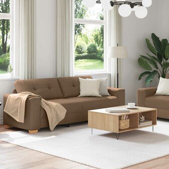 Bankstel met kussen 2 pcs Bruin 221 x 78 x 80 cm Stof 3