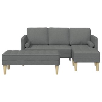 Bankstel 2 pcs Donkergrijs 173 x 131 x 67 cm Stof 4