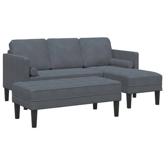 Bankstel 2 pcs Donkergrijs 173 x 131 x 67 cm Fluweel 2