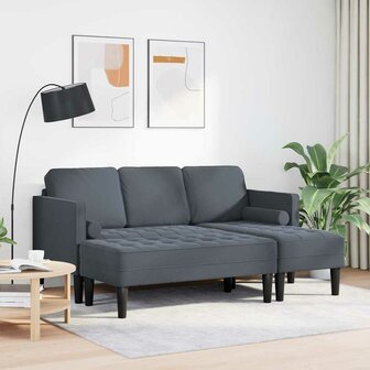 Bankstel 2 pcs Donkergrijs 173 x 131 x 67 cm Fluweel 3