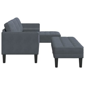 Bankstel 2 pcs Donkergrijs 173 x 131 x 67 cm Fluweel 7