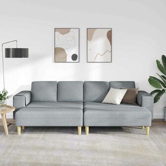 Bankstel 3 pcs Lichtgrijs Stof 3