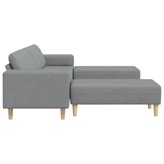 Bankstel 3 pcs Lichtgrijs Stof 5