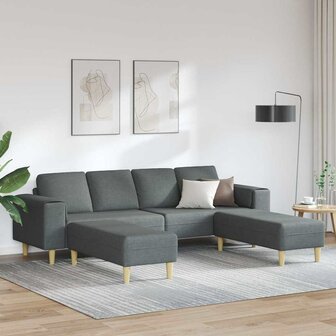 Bankstel 3 pcs Donkergrijs Stof 1