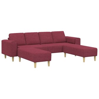 Bankstel 3 pcs Wijnrood Stof 2