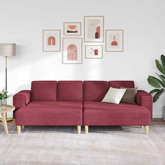 Bankstel 3 pcs Wijnrood Stof 3