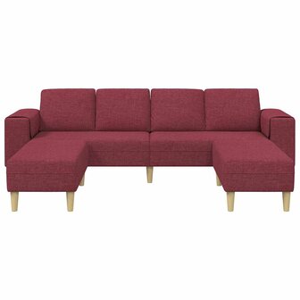 Bankstel 3 pcs Wijnrood Stof 4