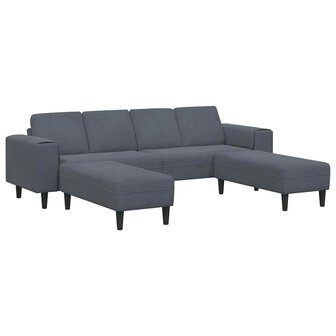 Bankstel 3 pcs Donkergrijs Fluweel 2