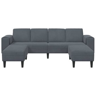 Bankstel 3 pcs Donkergrijs Fluweel 4