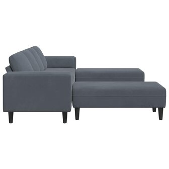 Bankstel 3 pcs Donkergrijs Fluweel 5