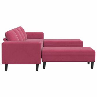 Bankstel 3 pcs Wijnrood Fluweel 5