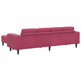 Bankstel 3 pcs Wijnrood Fluweel 6