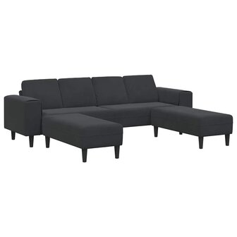 Bankstel 3 pcs Zwart Fluweel 2