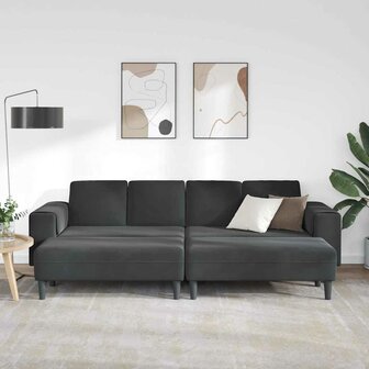 Bankstel 3 pcs Zwart Fluweel 3