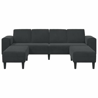 Bankstel 3 pcs Zwart Fluweel 4