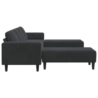 Bankstel 3 pcs Zwart Fluweel 5