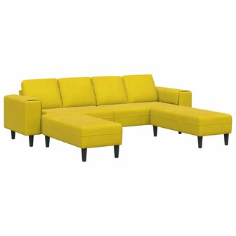 Bankstel 3 pcs Geel Fluweel 2