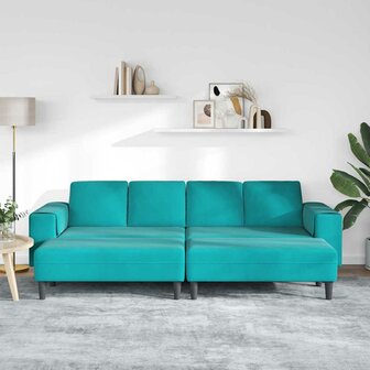 Bankstel 3 pcs Turquoise Fluweel 3