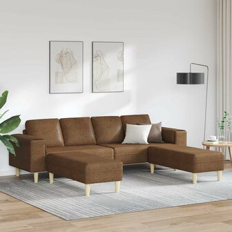 Bankstel 3 pcs Bruin Faux suede leer 1