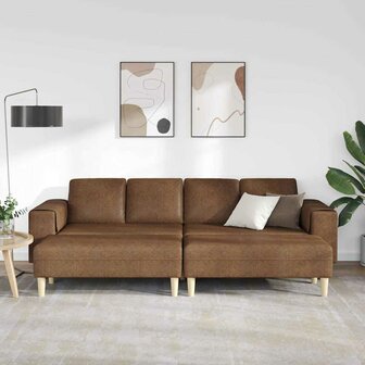 Bankstel 3 pcs Bruin Faux suede leer 3