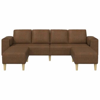 Bankstel 3 pcs Bruin Faux suede leer 4