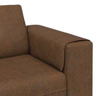 Bankstel 3 pcs Bruin Faux suede leer 7