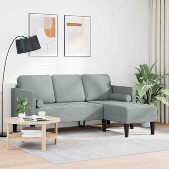 Bankstel Lichtgrijs 173 x 131 x 67 cm Stof 3