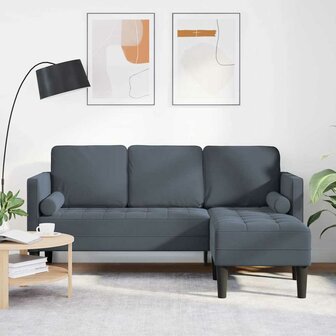 Bankstel Donkergrijs 173 x 131 x 67 cm Fluweel 1