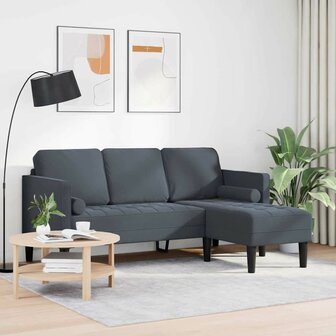 Bankstel Donkergrijs 173 x 131 x 67 cm Fluweel 3