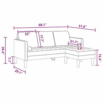 Bankstel Donkergrijs 173 x 131 x 67 cm Fluweel 9
