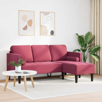 Bankstel Wijnrood 173 x 131 x 67 cm Fluweel 3