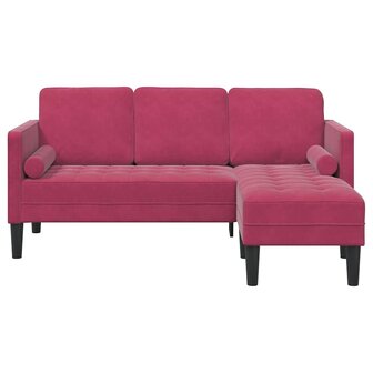 Bankstel Wijnrood 173 x 131 x 67 cm Fluweel 4