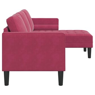 Bankstel Wijnrood 173 x 131 x 67 cm Fluweel 5