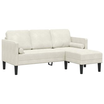 Bankstel Cr&egrave;me 173 x 131 x 67 cm Fluweel 2