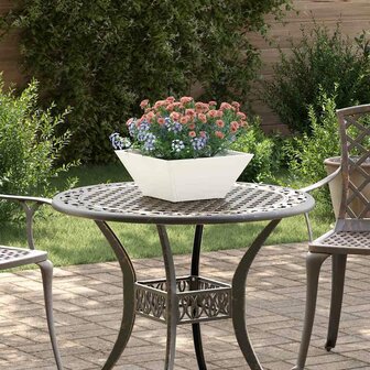 Tuin Kom Plantenbak Wit 35 x 35 x 15 cm Staal 1